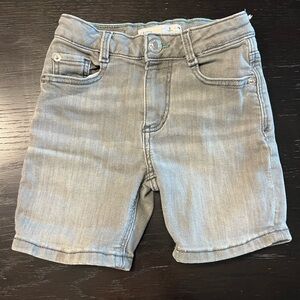 Zara Gray Denim Shorts Slim Fit